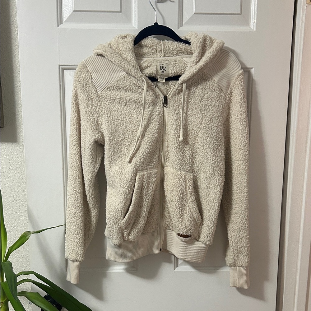 Billabong Cream Sherpa Hoodie Jacket